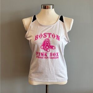 Augusta Sportswear White Tank Top with Pink Graphics